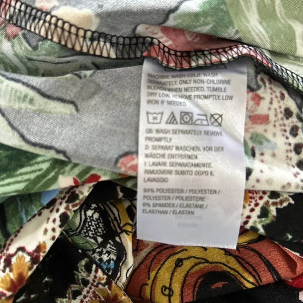 Attitudes by Renee Stretch Knit Floral Print Tunic Blouse Collar Plus Size 2X